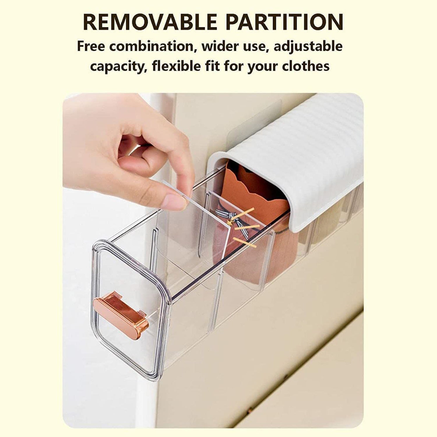 7877 Quirk Drawer Underwear Organizer Divider, Wall Mount 5 Cell Drawer Storage Boxes and Acrylic Organizers for Lingerie, Socks, Ties, Data Cable, Spices Organization and Storage. DeoDap 7877 Quirk Drawer Underwear Organizer Divider, Wall Mount 5 Cell Drawer Storage Boxes and Acrylic Organizers for Lingerie, Socks, Ties, Data Cable, Spices Organization and Storage. DeoDap